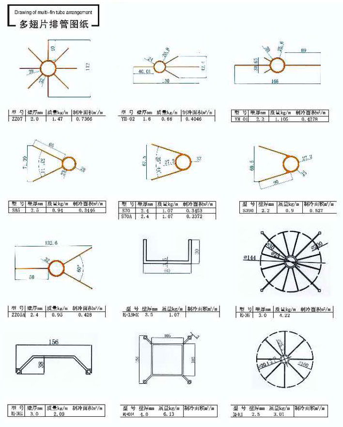 多翅片排管圖紙